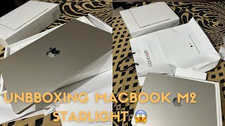 Unboxing Macbook M2 Starlight 256gb  New colour updated 2024New Editing MacBook Air m2 for YouTube [upl. by Atiuqel]