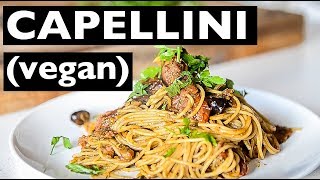 EASY VEGAN PESTO CAPELLINI PASTA RECIPE [upl. by Atinot505]