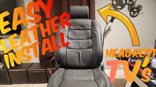 BUDGET VIP GS300 BUILD EP12  NEW LEATHER amp HEADREST TV INSTALL MADE EASY [upl. by Kirstin267]