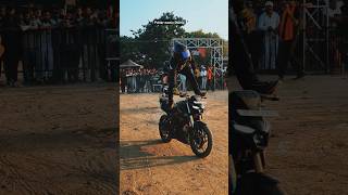 Stunt Show 🏍️Pulsar maniayoutubeshortvideoshotrsyoutubeshortsstuntbikertrendriderviral [upl. by Ronda]