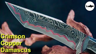 Forging a crimson copper damascus tanto [upl. by Kimberly]