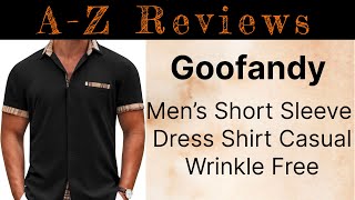 COOFANDY Mens Short Sleeve Dress Shirts Casual Wrinkle Free Review [upl. by Airbmac]