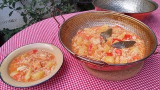 CATAPLANA DE ARROZ CON BACALAO Y PATATAS [upl. by Llennoj]