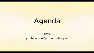 How to Pronounce Agenda [upl. by Nodnarb257]