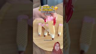 Wafer Bentuk PensilGuys icecream helado satisfying chocolate food tipshogar hacks ideas [upl. by Harahs]