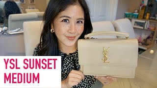 YSL SUNSET BAG MEDIUM DARK BEIGE  Sam Loves [upl. by Eustis]