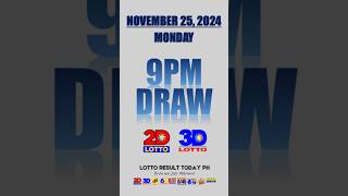 Lotto Result Today 9PM Draw November 25 2024 PCSO EZ2 Swertres Draw  LRT PH shorts [upl. by Naiviv322]