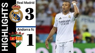 REAL MADRID VS ANDORRA FC 31 Extended highlights HD All Goals [upl. by Akimyt]