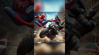 death battle batman vs spiderman fight only Spiderman vs Batman  Baby Cat Channel marvel shorts [upl. by Alyehs]