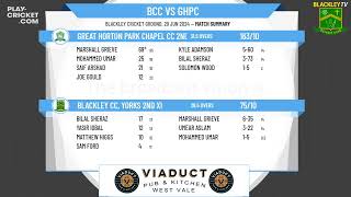 Blackley CC Yorks 2nd XI v Great Horton Park Chapel CC 2nd XI [upl. by Nnadroj]