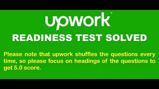 Upwork Readiness Test Solved to Score 50 [upl. by Sinnaoi]