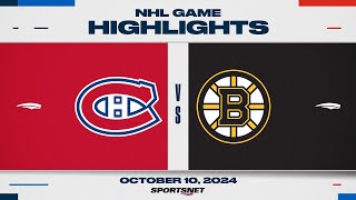 NHL Highlights  Canadiens vs Bruins  October 10 2024 [upl. by Orelle]