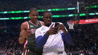 Giannis Antetokounmpo Gets Assistance from his Brother 2015 Sprite SlamDunk Contest [upl. by Ahcurb]