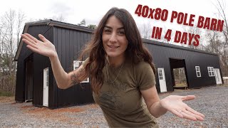 40x80 Pole Barn Build TIMELAPSE [upl. by Bert]