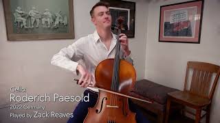 Roderich Paesold cello 2022 GERMANY  Zack Reaves  at the Metzler Violin Shop [upl. by Nnahgaem]