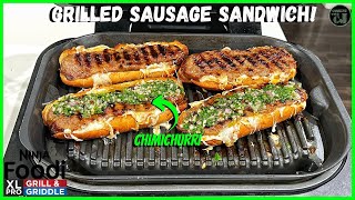 GRILLED SAUSAGE SANDWICH ON THE NINJA FOODI GRILL Ninja Foodi Grill Recipes [upl. by Clement]