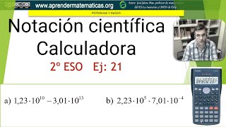 Uso calculadora notación científica 2eso 04 potencias 21 José Jaime Mas [upl. by Cade984]