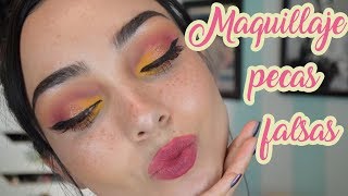 Maquillaje pecas falsas [upl. by Eenafit]