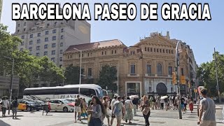 BARCELONA PASEO DE GRACIA SPAIN ON JULY 2024 [upl. by Verbenia]