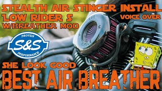 M8 Low Rider S SampS Stealth Air Stinger Air Filter Install With External Air Breather Mod [upl. by Wahl649]