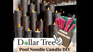 Turn 🤯 Dollar Tree POOL Noodles into✨ SPOOKY CANDLES 🕯️🎃 diy dollartree halloween decoration [upl. by Treva]