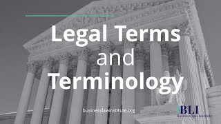 Legal Terms and Terminology [upl. by Venu]