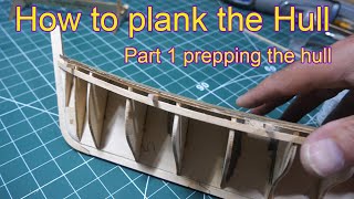 How To Plank The Hull Of A Wooden Model Boat  Ship Part 1 Marking And Measuring Up [upl. by Yraek725]