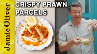 Crispy Prawn Parcels  Jamie Oliver Cooks the Mediterranean [upl. by Yelnet]