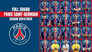 Paris Saint Germain Full Squad Season 20242025 I League 1 2425 I PSG Squad [upl. by Katinka]