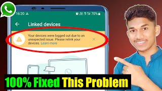 100 Problem Solved  Your Devices Were Logged Out Due to an Unexpected Issue  Linked Devices Issue [upl. by Evreh]