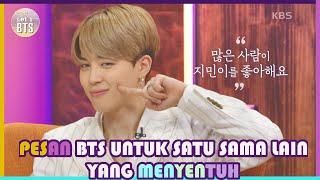 Pesan Menyentuh BTS Untuk Satu Sama Lain Lets BTSSUB INDOl 210329 Siaran KBS WORLD TV [upl. by Sille201]