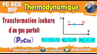 Transformation isobare travail chaleur et variation de lénergie interne [upl. by Zaremski]