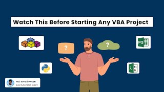 Before Starting Any VBA Project [upl. by Eppesuig]