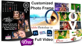 Wedding Anniversary Customized Photo Frame in Photoshop 70 with Frame PSD Free [upl. by Nnalorac593]