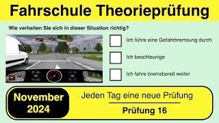 🚘 Führerschein Theorieprüfung Klasse B 🚗 November 2024  Prüfung 16 🎓📚 [upl. by Silverstein]