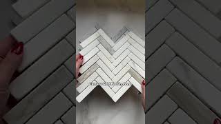 REAL MARBLE Carrara Herringbone Mosaic Tiles shorts marble [upl. by Ricketts]