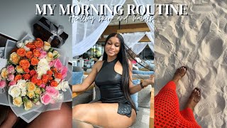 My Realistic Morning Routine  Creating Healthy Habits amp Skin  Belle Nubian [upl. by Vasili]