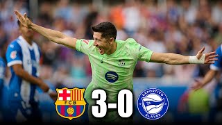 HATTRICK de LEWANDOWSKI BARCELONA vs ALAVÉS 30  LA LIGA 2024 [upl. by Eidnam]