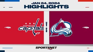 NHL Highlights  Capitals vs Avalanche  January 24 2024 [upl. by Ssalguod]