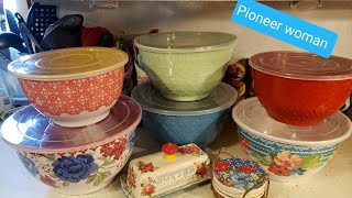 PIONEER WOMAN REVIEW  MELANINE SERVING BOWL SETS TEAL BUTTER VINTAGE COASTER SET [upl. by Roshan]