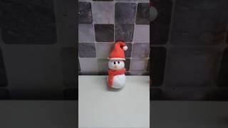 Cute snowman making with clay 🎄😍 christmas clayart shorts [upl. by Nitsid]