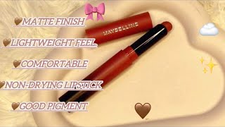 MUST HAVE Lipsticks for Brown Skin  Maybelline New York Color Sensational Ultimate Matte Lipstick [upl. by Htiderem]