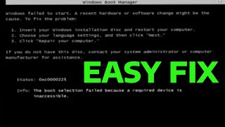 How To Fix The Boot Selection Failed Because A Required Device Is Inaccessible 0xc000000f [upl. by Akela]