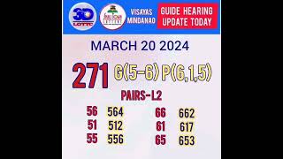 Todays guide and update for swertres and stl March 20 2024 Advance bonus number 2PM 5PM 9PM DRAWS [upl. by Edgar12]