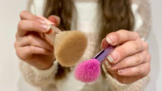 ASMR Doing Your Makeup  hair clipping  combing  actual camera touching  lofi [upl. by Campos570]