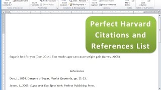 Create Harvard Citations and References List with Microsoft Word [upl. by Nazus]