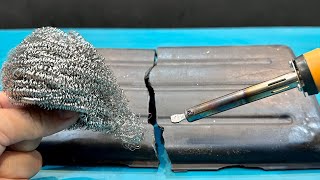 Plastic Welding Method with steel wool Easy way to repair broken plastics [upl. by Ylenaj42]