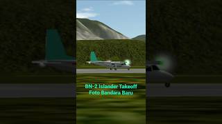 BN2 Islander Takeoff Foto Bandara Baru aviation airplane pesawat short shorts [upl. by Harras]