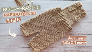 COMO HACER UN JARDINERO EN CROCHET PARA BEBES TALLA 03 MESES DANYPRINN [upl. by Mcmath142]