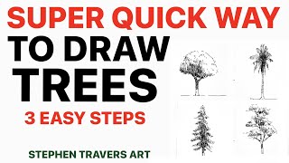 Draw a Real Looking Tree in 3 Minutes  3 Easy Steps [upl. by Izogn]